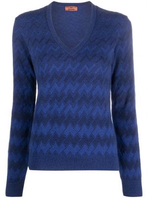 Sweter z kaszmiru Missoni niebieski