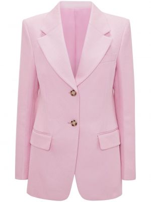 Bombažni blazer Victoria Beckham roza