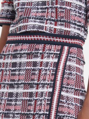 Spódnica midi bawełniana w kratkę Thom Browne czerwona