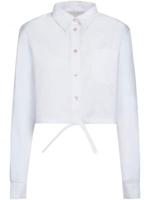Bavlnená košeľa s výšivkou Marni biela