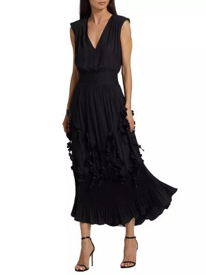 Платье миди с аппликацией Ramy Brook черный