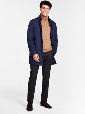 Приталенное пальто Calvin Klein синее