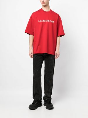 Bavlněné tričko s potiskem Mastermind Japan červené