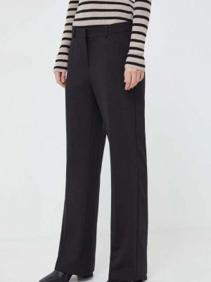 Jednobarevné kalhoty s vysokým pasem Herskind černé
