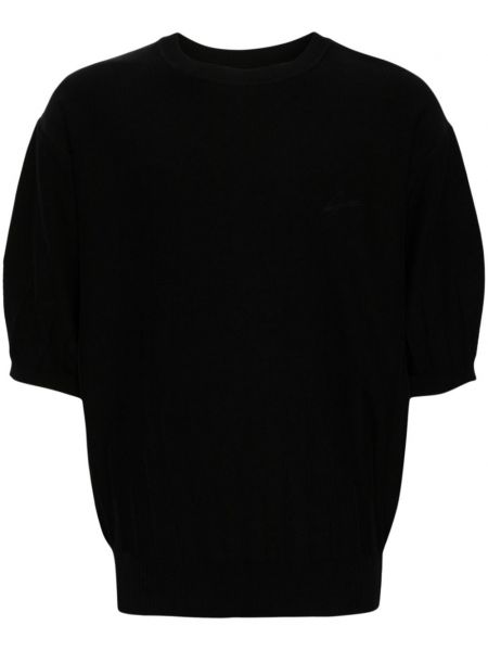 Kokvilnas īss džemperis ar apdruku Songzio melns