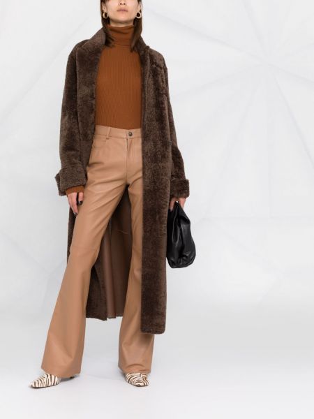 Pantalones de cuero Simonetta Ravizza marrón