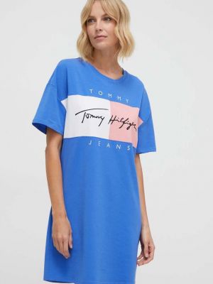 Sukienka mini oversize Tommy Jeans niebieska