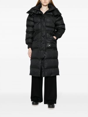 Paltas su gobtuvu Adidas By Stella Mccartney juoda