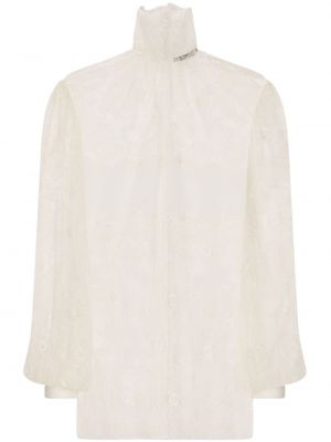 Krajkový průsvitný top Dolce & Gabbana bílý