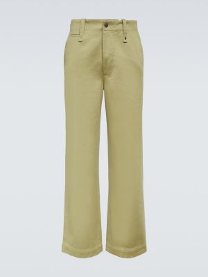 Pantalones rectos de algodón Burberry beige