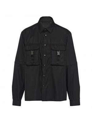 Черная нейлоновая рубашка Prada