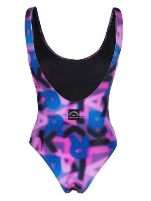 Plavky s potiskem Karl Lagerfeld fialové