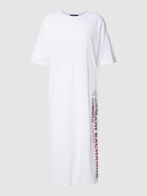 Sukienka midi z nadrukiem Armani Exchange biała
