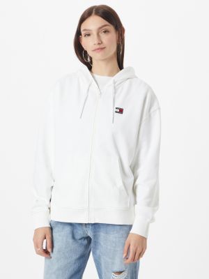 Relaxed суитчър Tommy Jeans бяло