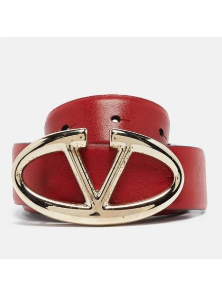 Pasek skórzany retro Valentino Vintage czerwony