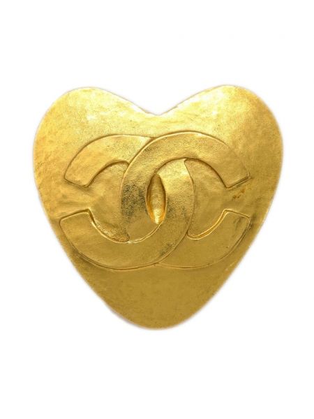 Szív mintás bross Chanel Pre-owned aranyszínű