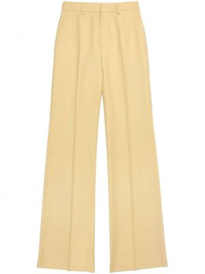Vlněné kalhoty relaxed fit Ami Paris žluté