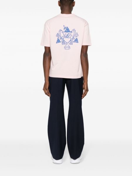 Kokvilnas t-krekls ar apdruku Drôle De Monsieur rozā