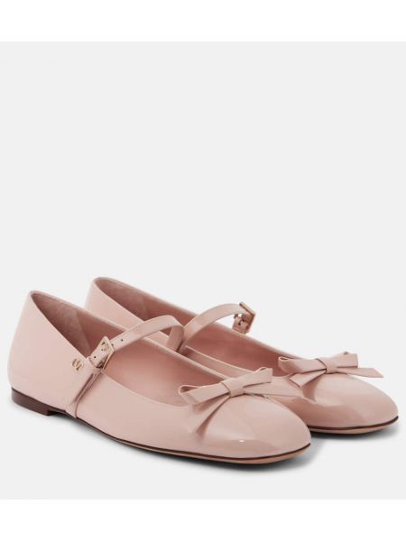 Lakkskinn lær bue mary jane pumps Valentino Garavani rosa