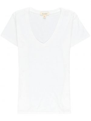 Βαμβακερή μπλούζα με λαιμόκοψη v Nili Lotan λευκό