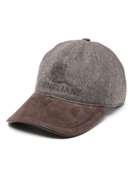 Broderet cap Corneliani brun