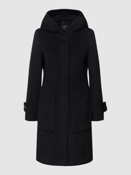 Prosty płaszcz z kapturem Esprit Collection czarny