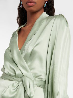 Копринена сатенена рокля Zimmermann зелено