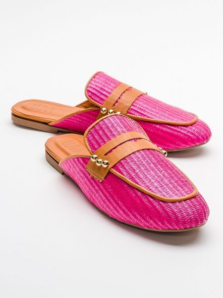 Papuci de casă din piele Luvishoes roz