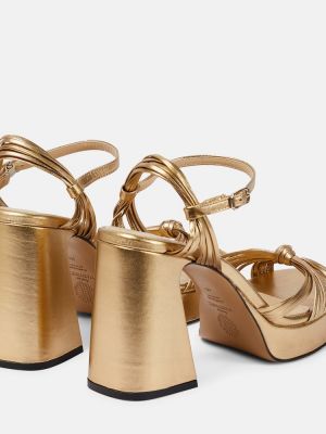 Sandale din piele cu platformă Souliers Martinez auriu