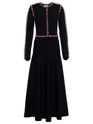 Hedvábné vlněné midi šaty Gabriela Hearst černé
