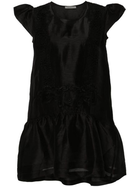 Φουσκωμένο φόρεμα με δαντέλα Maurizio Mykonos μαύρο