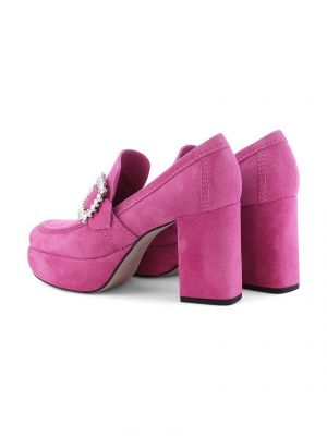 Pantofi din piele cu toc Kennel & Schmenger roz