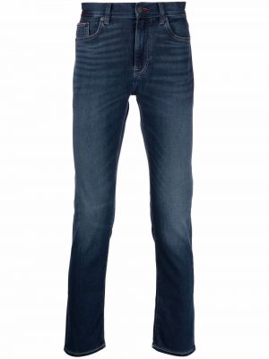 Rovné kalhoty s nízkým pasem Tommy Hilfiger modré