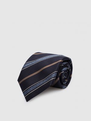 Шелковый галстук с геометрическим узором Brunello Cucinelli коричневый