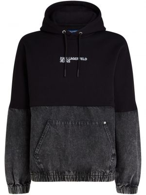 Kapučdžemperis ar izšuvumiem Karl Lagerfeld Jeans melns