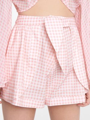 Shorts en coton à carreaux Alexandra Miro rose