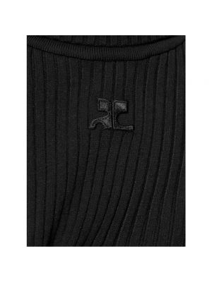 Jersey cuello alto de punto con cuello alto de tela jersey Courrèges negro