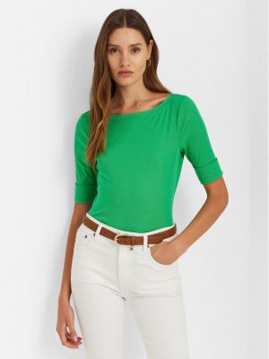 Блуза slim Lauren Ralph Lauren зелено