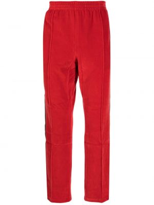 Velurové sportovní kalhoty s výšivkou Needles červené