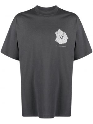 T-shirt con stampa con scollo tondo Objects Iv Life grigio