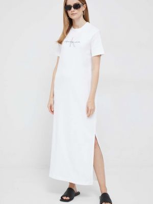 Дънкова рокля Calvin Klein Jeans бяло