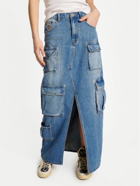 Priliehavá džínsová sukňa One Teaspoon modrá