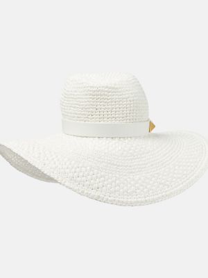 Kožený čepice Valentino bílý