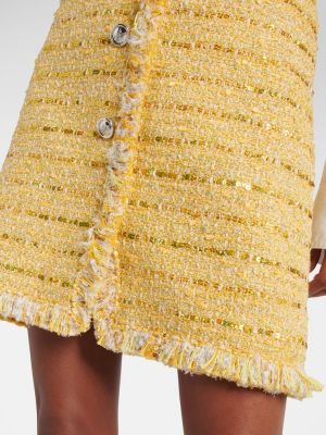 Mini spódniczka z frędzli Giambattista Valli żółta