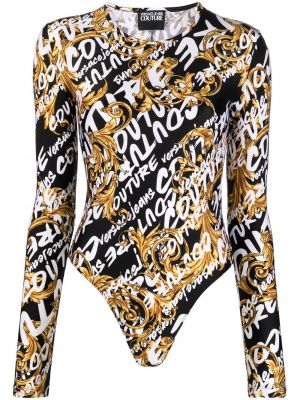 Top s printom Versace Jeans Couture crna