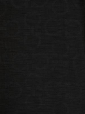 Kašmírový hedvábný šál s potiskem Ferragamo černý