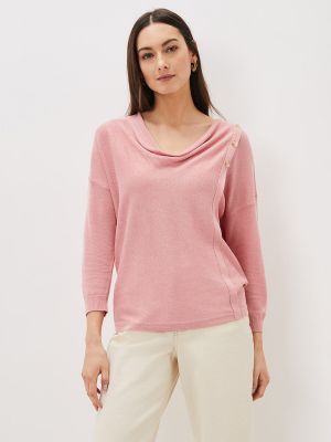Jersey con botones manga larga de tela jersey Phase Eight rosa