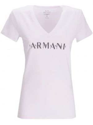 Tričko s potiskem Armani Exchange bílé