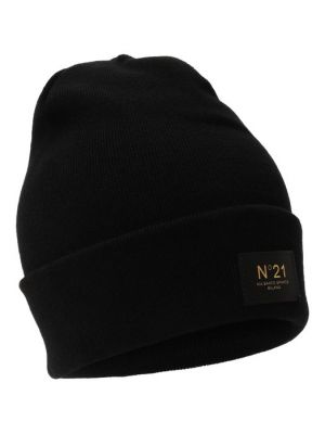 Черная шерстяная шапка N21