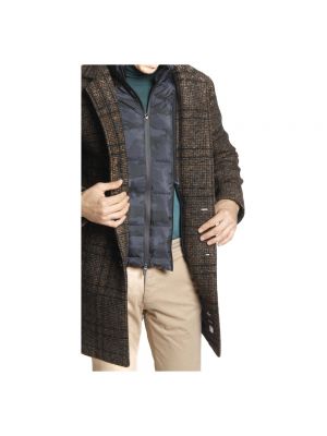 Abrigo de lana de camuflaje Mason's marrón
